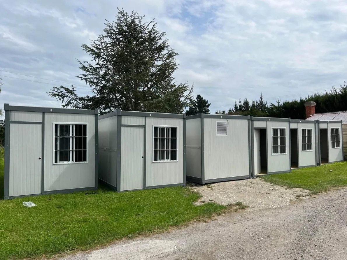 The clinic's treatment rooms arriving on site as bare modular units in 2025