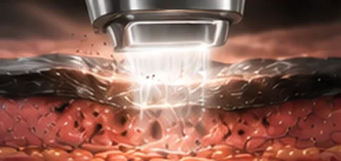 Illustration of step 2: Big spot laser energy
