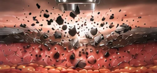 Illustration of step 3: Carbon and impurities lifted