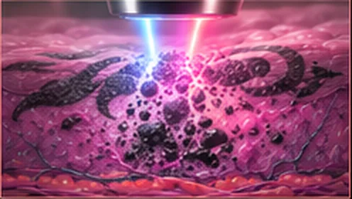 Illustration of step 2: Laser energy